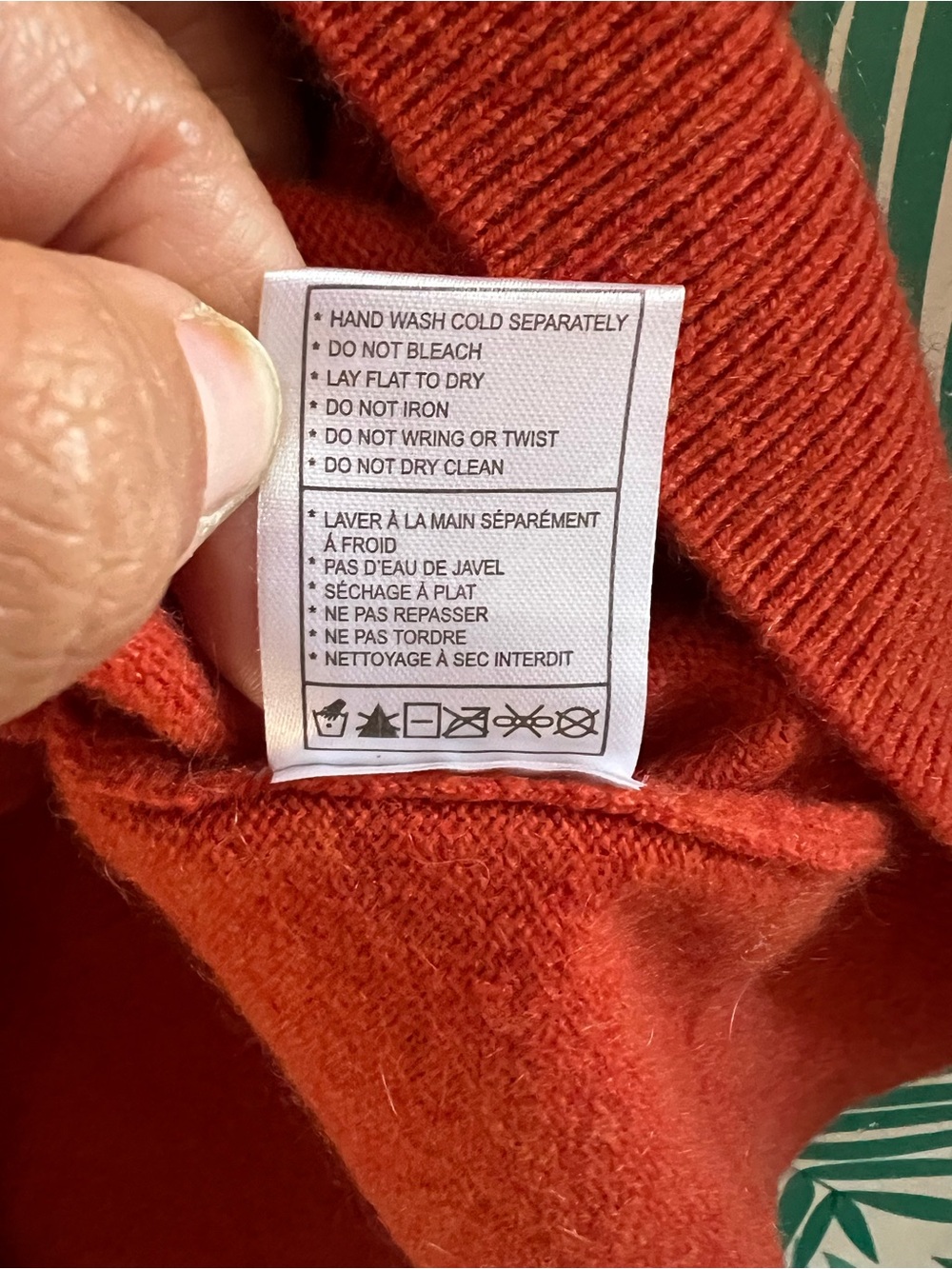 Quince Cashmere Fisherman burnt orange Turtleneck Sweater Sz L - Picture 5 of 7